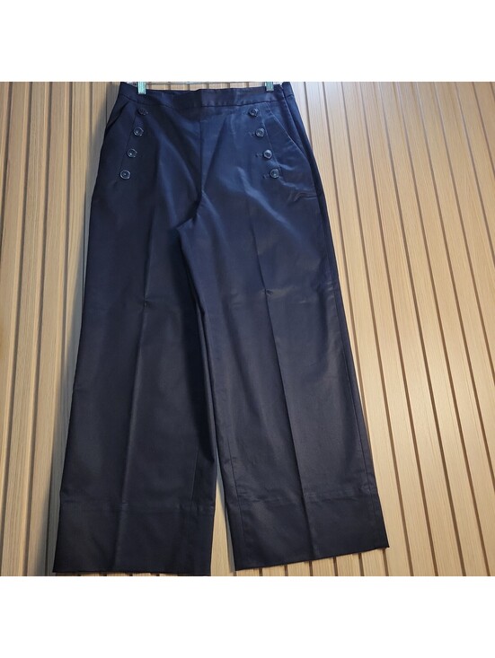 Nordstrom Pants - 1901 Nordstrom Sailor Button Detail Wide Leg Crop Pants Trousers High Waisted 10